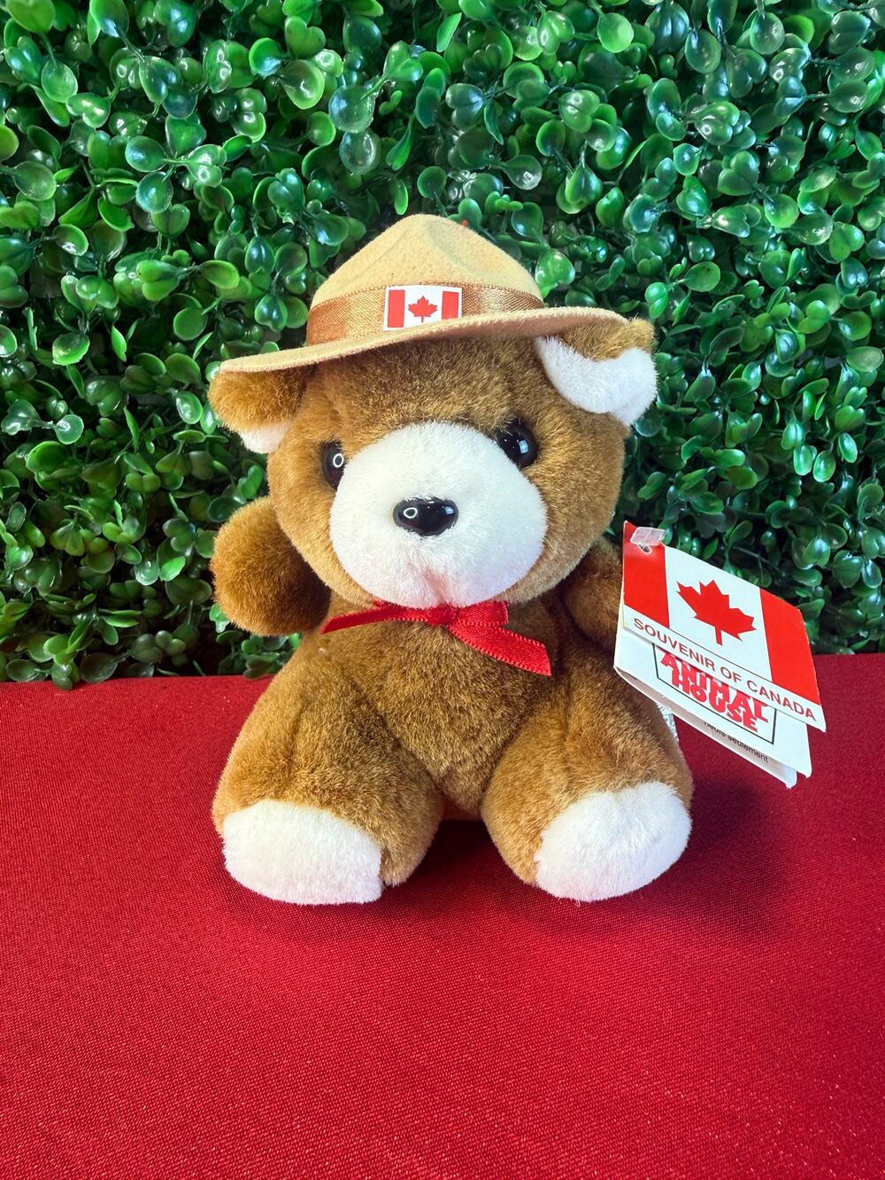 NWT Stuffed Animal House RCMP Mountie Brown Bear Plush 6" Canada Souvenir Tag